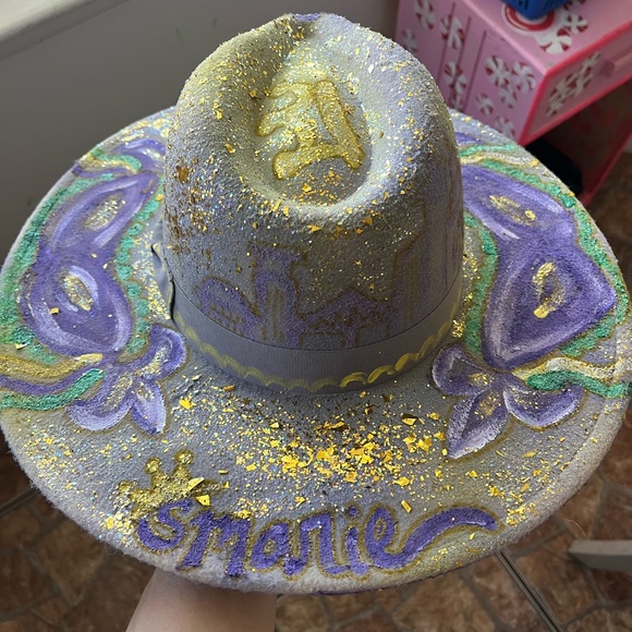 Handpainted Mardi Gras Hat by Artist Shannon Marie main image 5